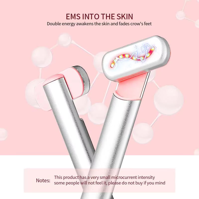 Portable Red Light Therapy Wand Facial Device Microcurrent Skin Tightening Double Chin Reducer anti Wrinkle LED Photon Massager