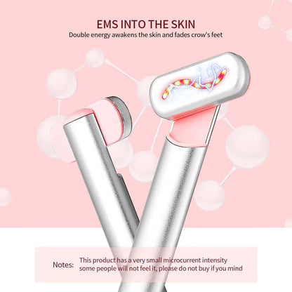 Portable Red Light Therapy Wand Facial Device Microcurrent Skin Tightening Double Chin Reducer anti Wrinkle LED Photon Massager