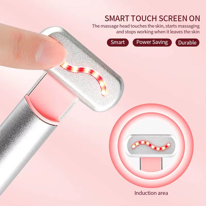 Portable Red Light Therapy Wand Facial Device Microcurrent Skin Tightening Double Chin Reducer anti Wrinkle LED Photon Massager