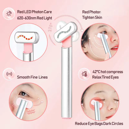 Portable Red Light Therapy Wand Facial Device Microcurrent Skin Tightening Double Chin Reducer anti Wrinkle LED Photon Massager